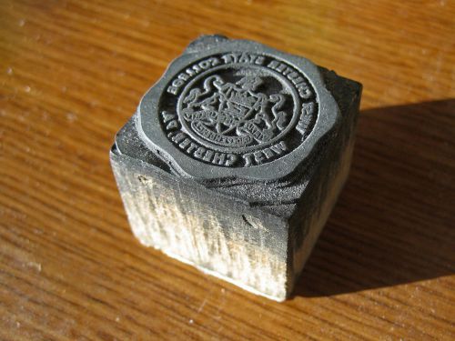 West Chester University of Pennsylvania seal old letterpress printers block
