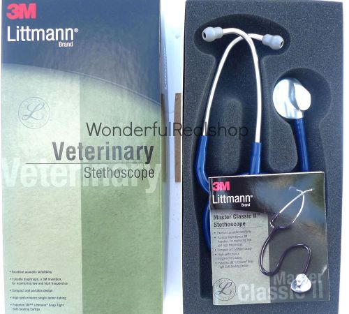 3m littmann master classic ii veterinary stethoscope 1392 navy blue for sale