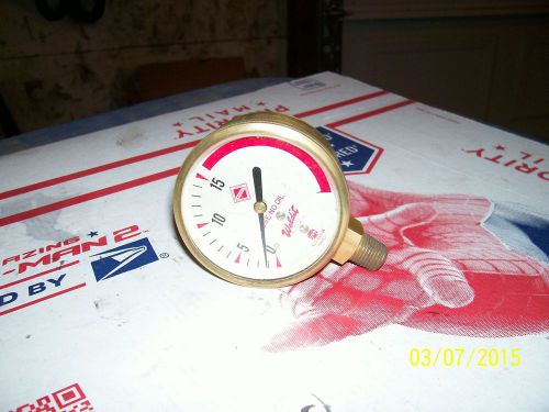 Brass USG Pressure Gauge 0-15 PSI / New Without Box