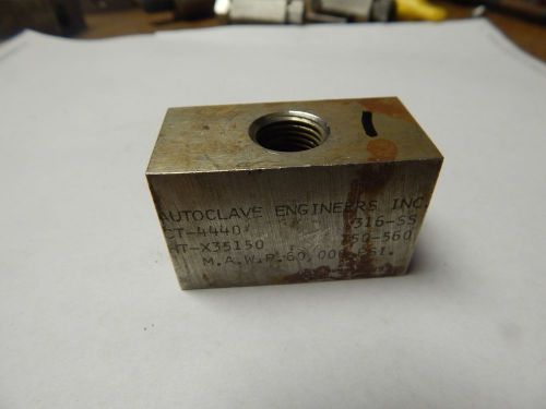 Autoclave Engineers  CT-4440 Tee Fitting # 316SS  60,000 PSI