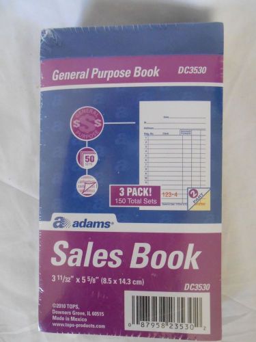 Set of 3 Adams Sales Books, Carbon Copy Sheets 50 Receipts Per Book NEW