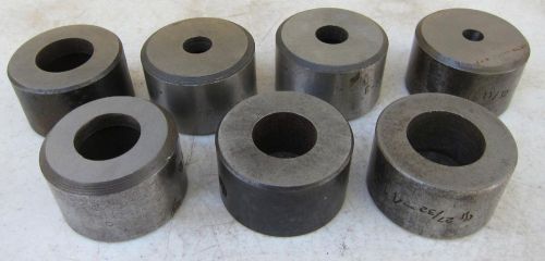 Lot of 7 iron metal worker dies die punches punch - 1-27/32&#034; base diameter for sale