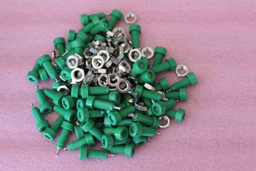 68 green  2mm female jacks with nuts, 1/4&#034;  panel mount