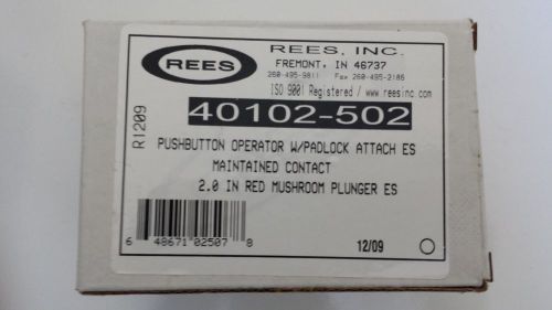 REES 40102-502 PUSHBUTTON OPERATOR W/ PADLOCK RED MUSHROOM PLUNGER