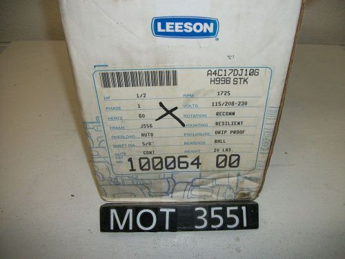 NEW Leeson .5 HP 100064.00 JS56 Frame Single Phase Motor (MOT3551)