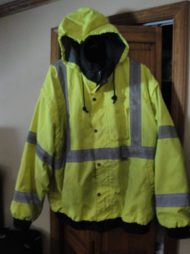 Hi-Vis Class 3 Frogwear Safety Jacket, Reflective Coat, Bomber Jacket, Size: XXL