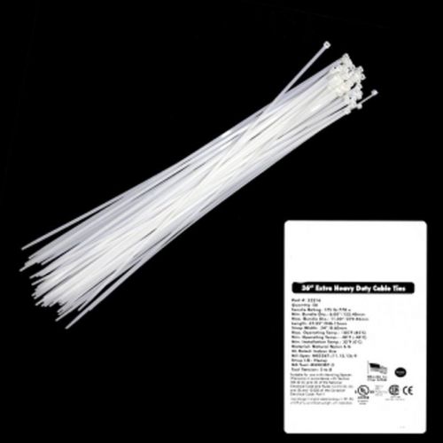 100 pc 36&#034; natural white nylon cable zip tie usa wrap wire organize 2 50 pc sets for sale