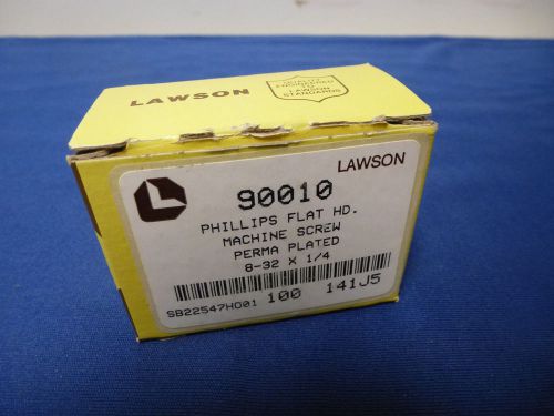 Box of 100 lawson 90010 phillips flat head machine screw 8-32 x 1/4   141j5 for sale
