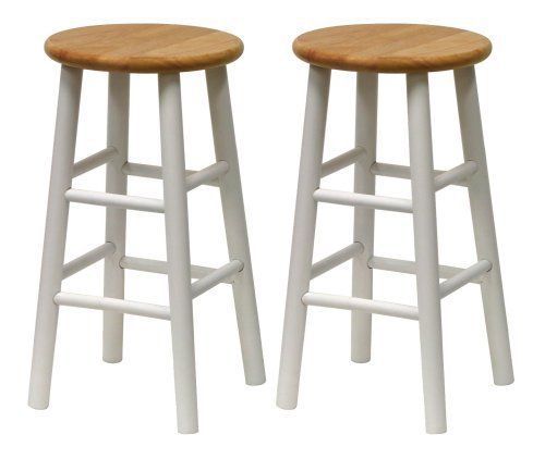 NEW! Solid White Frame Kitchen Counter / Chair Stools Set 2 - FREE SHIPPING!