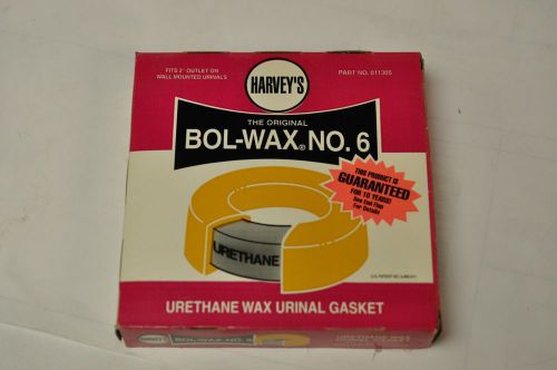 HARVEY&#039;S BOL-WAX #6 WAX RING 011305 Urethane Wax Urinal Gasket NOS NEW in Box!