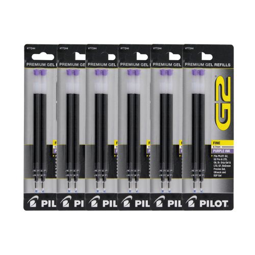 12 Pilot G2 Dr. Grip Gel/Ltd ExecuGel Rollerball Gel Pen Refill Fine Purple Ink