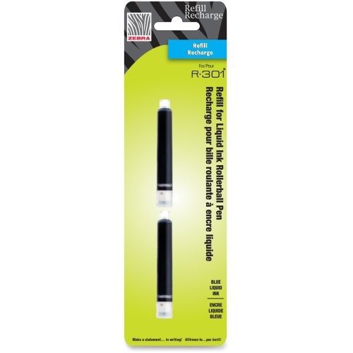 Zebra Pen Rollerball Pen Refill - Blue - 2 / Pack - ZEB87822
