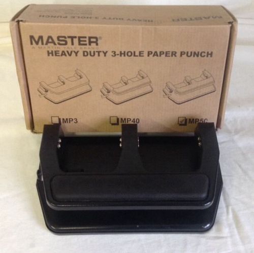 Master Products MP50 40-Sheet Heavy-Duty Three-Hole Punch 9/32&#034; Gel Pad Handle