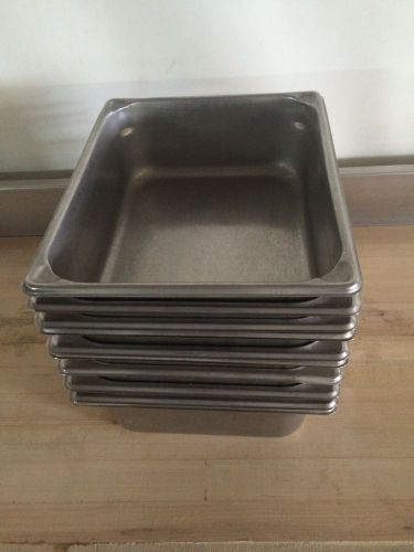 Lot of (10) half-pans x 4.0&#034; deep heavygauge for insert steamtable buffet hotel for sale