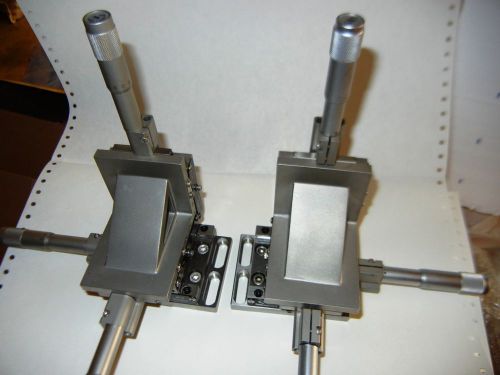 Newport 462-XYZ-M and 462-XYZ-LH-M set of two with Newport SM-25 Micrometers