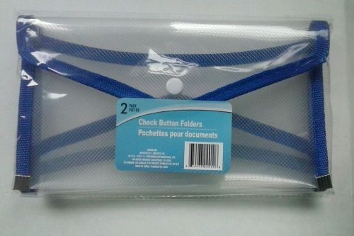 2 Clear plastic coupon/pencil pouches w/button snap- 2 pk