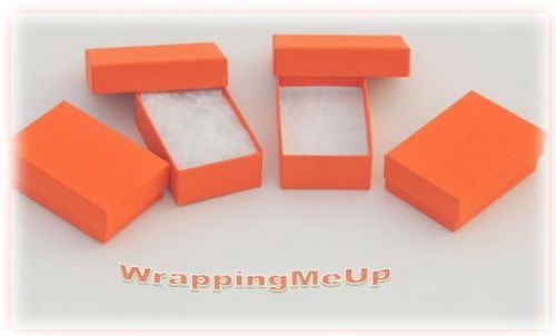 18 Pack -2.5” x 1.5” x 1” Orange Calypso, Cotton Filled, Jewelry / Gift Boxes