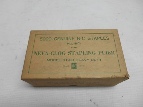 NOS 5000 Count Neva-Clog Staples No. B-1/2 for Stapling Plier DT-30 Heavy Duty