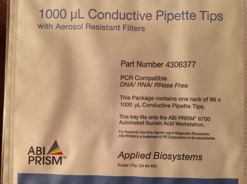 ABI Prism 4306377, 1000ul Conductive Pipette Tips, Rack 96 - 19 racks in box