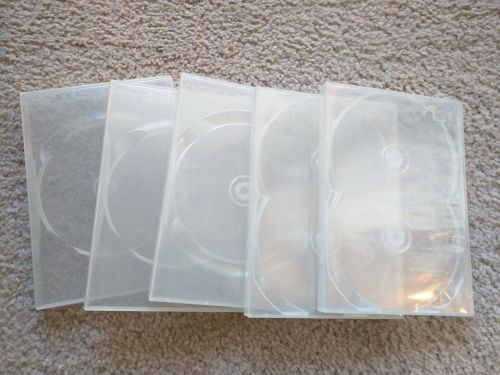 Lot of 5 good condition dvd cases clear 3 single disks and 2 double disk cases for sale