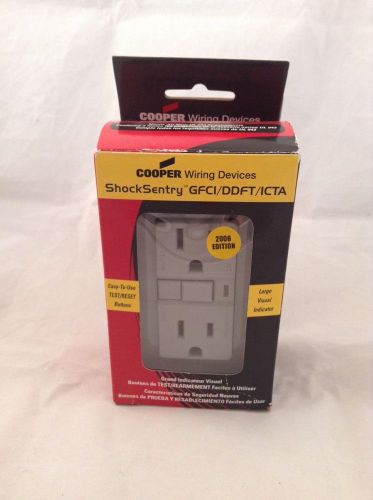 Cooper GFCI Outlet Shock Sentry  Lock Out  w/ Wall Plate Gray VGF15Y-L