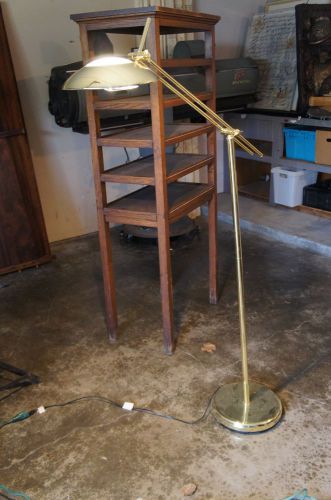 Vintage Brass Medical Exam Lamp Adjustable Floor Light Surgical Doctor