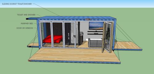 20&#039; ft shipping container home -160 sqft - brand new - made in usa for sale