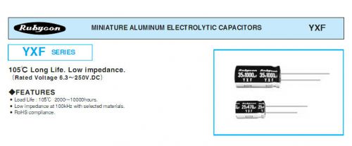 100pcs RUBYCON YXF 100V 47UF  long life electrolytic Capacitor 105°C  10X16mm