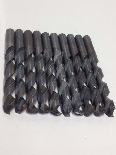 Lot of 10 size 3/8&#034; dormer hss high speed steel machining drill bits us #18 for sale