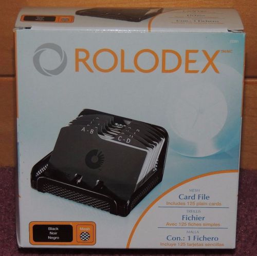 Rolodex Mesh Metal Card File - 125 Address Card - Black