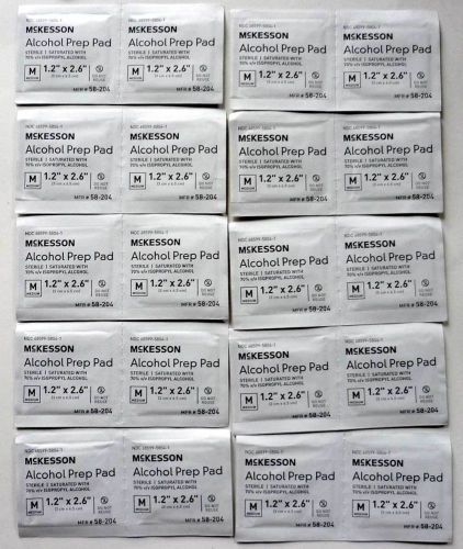 20 McKesson Antiseptic Sterile Prep Towelette Pads
