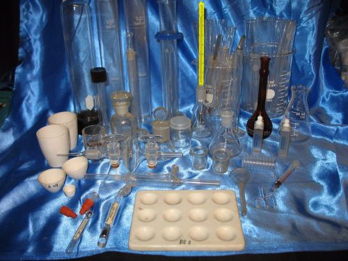 Huge Lot of Over 50 Chemistry Lab Glassware set - Great Pieces And Variety
