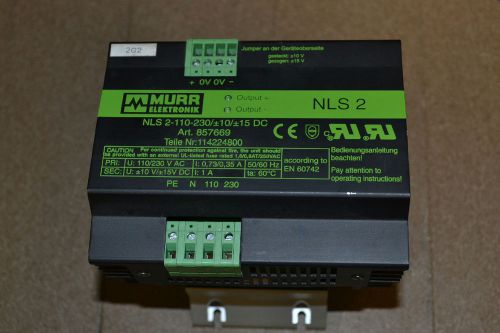 Murr Electronik NLS 2-110-230/±10/±15 DC, 857669, Input 110/230AC Output 10/15DC