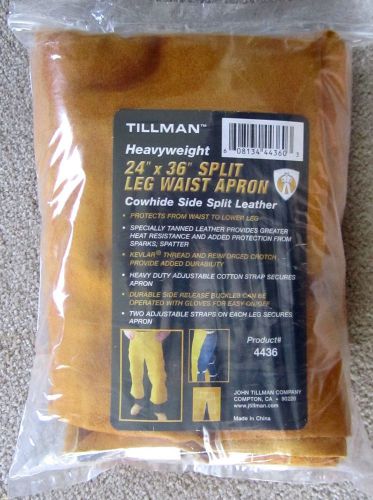 Tillman 4436 24&#034; X 36&#034; Split Leg Waist Apron, Cowhide Leather