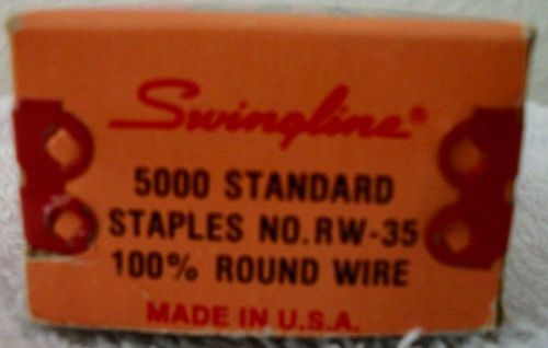 Vintage Swingline RW35 Round Wire Staples for old 747 stapler in cardboard box