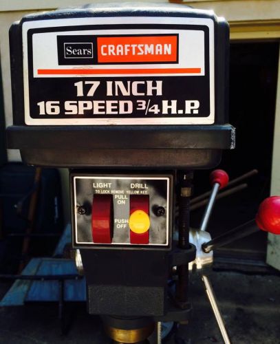 DRILL PRESS SEARS CRAFTSMAN 3/4 hp 16 SPEED FLOOR MODEL MULTI SPEED