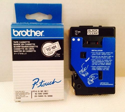 Brother TC 101 CLEAR Tape Cassette P Touch 12mm X 7.7mm Never Used NOS