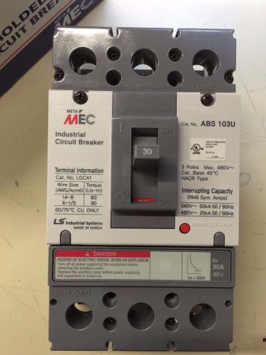 LS Industrial Systems ABS-103U-30A, 30A,3P,Molder Case Circuit Breaker