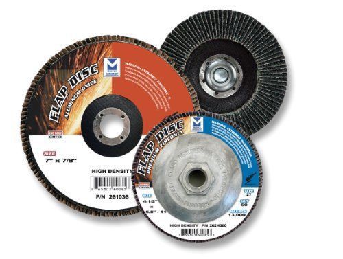 Mercer Abrasives 272024-10 Type 27 Standard Flap Discs Premium Zirconia 4-1/2-In