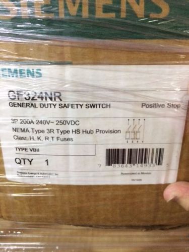 SIEMENS GF324NR Safety Switch,NEMA 3R,4W,3P,11x19x34