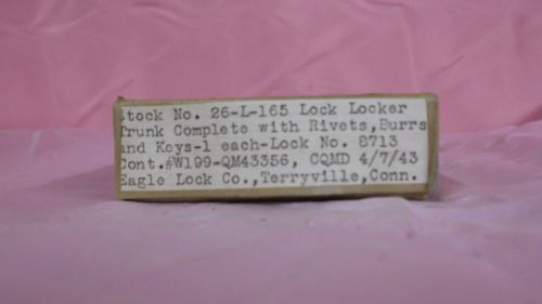 VINTAGE MILITARY TRUNK LOCKS MADE BY EAGLE # 26-L-165