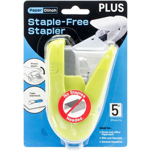 Staple-Free Stapler Paper Clinch-Green 817371011456