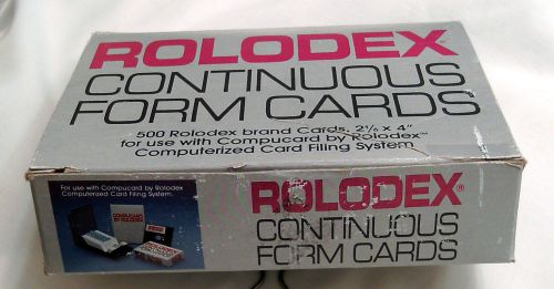 500 ROLODEX 2 1/6 x 4 Continuous Form Refill Cards C24CFD Rotary File Compucard