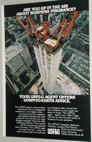 1972 USF&amp;G ad, sky-scraper under construction Baltimore