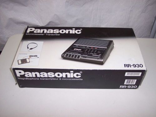 Panasonic Microcassette Transcriber RR-930 With Foot Pedal in Original Box