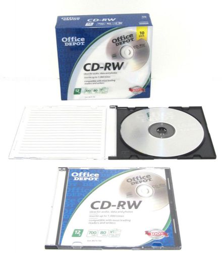 Office Depot CD-RW blank media 10 pack 679-792 (New)