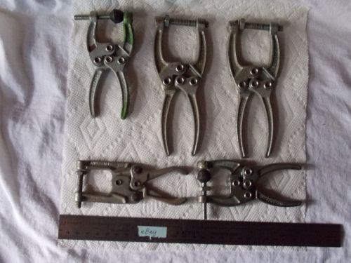 Set of 5 Toggle Clamps Sheet Metal Holding Aircraft Tools