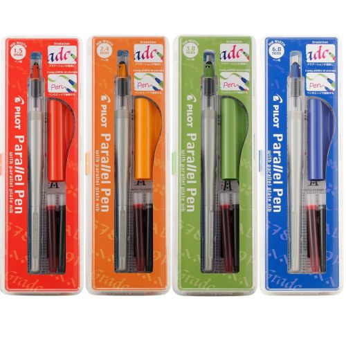 Pilot Parallel Calligraphy Pen Set 1.5 mm 2.4 mm 3.8 mm and 6 mm with Bonus I...