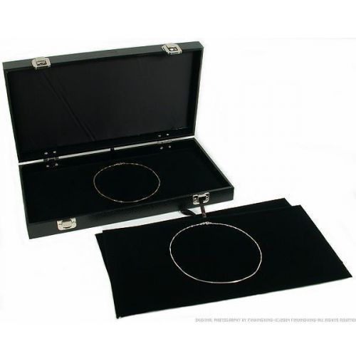 3 Black Velvet Jewelry Chain Pad Travel Display Case