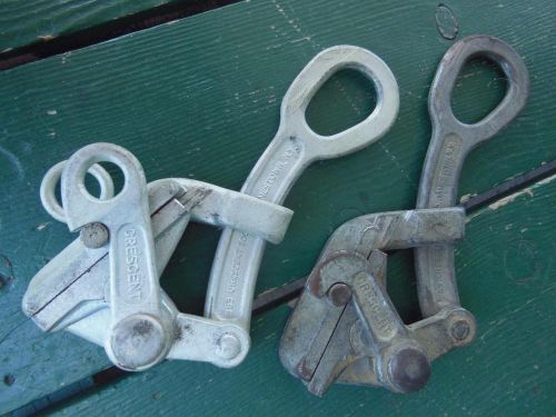 SET OF 2 CRESCENT 383 CABLE PULLERS 5000LB 5/32&#034; TO 5/16&#034; JAMESTOWN NY TOOL